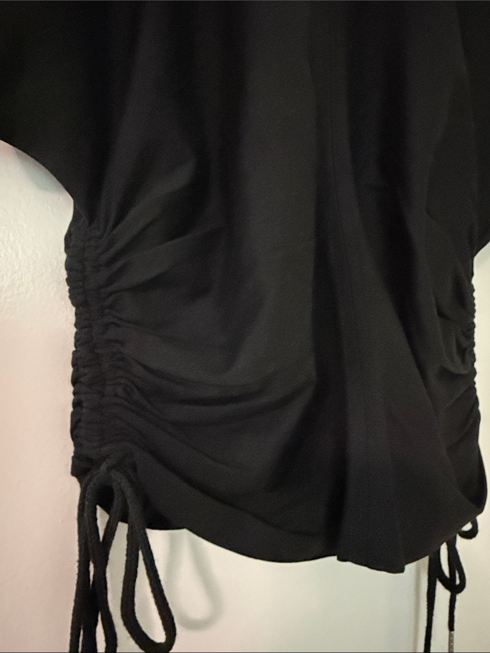 Dance & Marvel Black Ruched Drawstring Tank Top - Picture 3 of 3